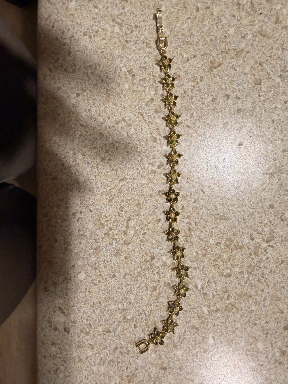 Gold Floral Link Bracelet for Women